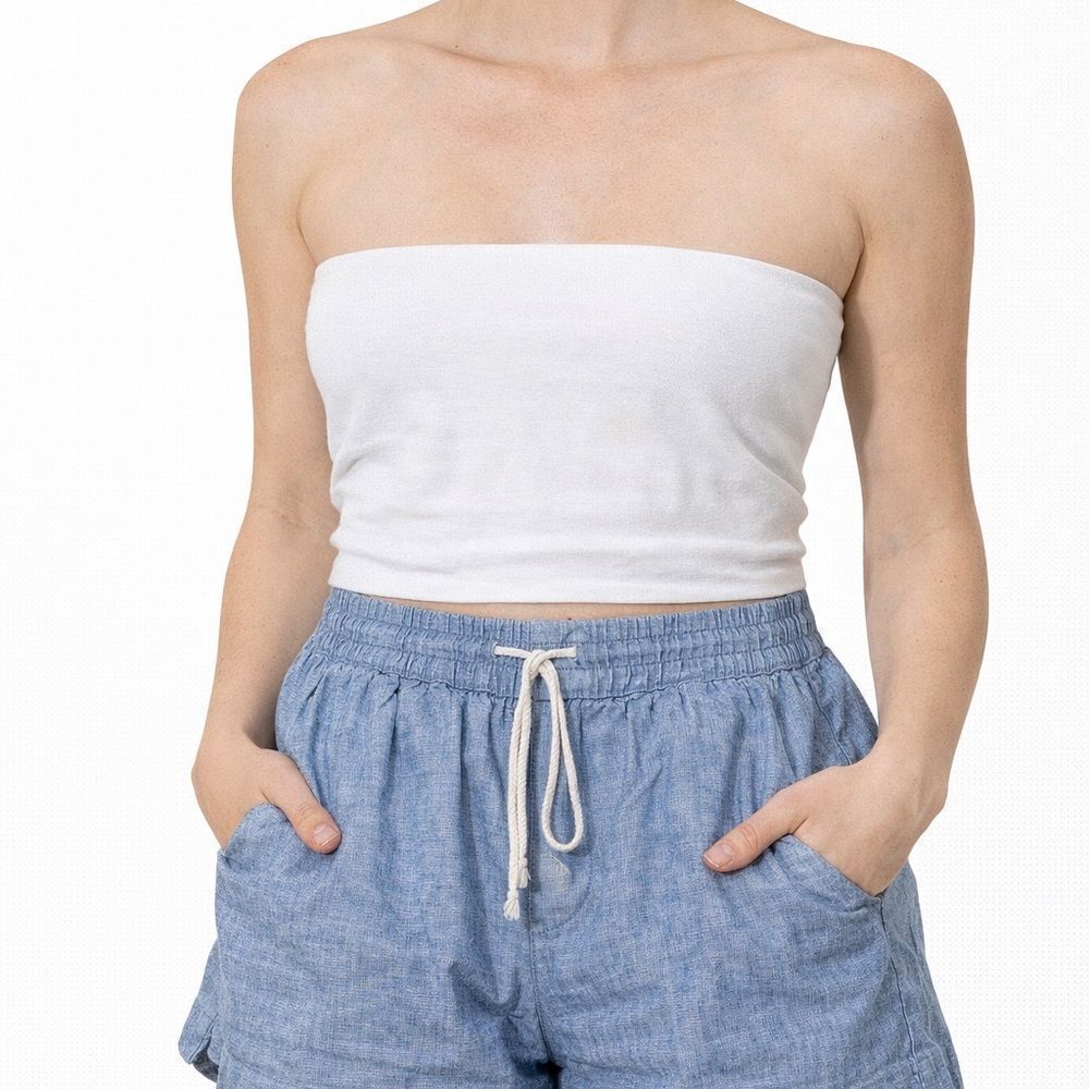 BeachLunchLounge Women's Blue Linen Cotton Blend Boxer Style Shorts Size Medium